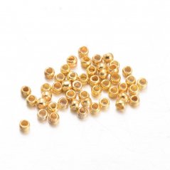 Rocailles Quetschperlen aus Messing, rund, 1,5 mm, golden