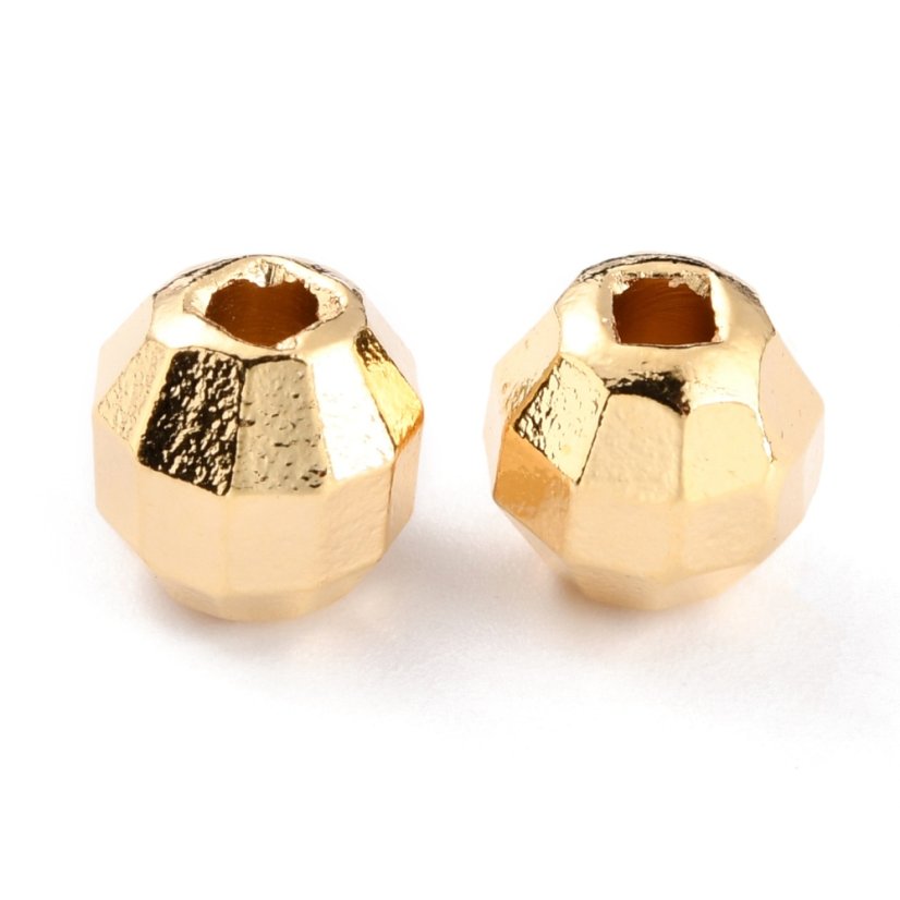 Sárgaréz elválasztó, gömb, arany, 7x7 mm