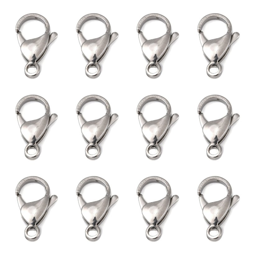 Zapínanie z chirurgickej 316 ocele, 19x12x5 mm, strieborné