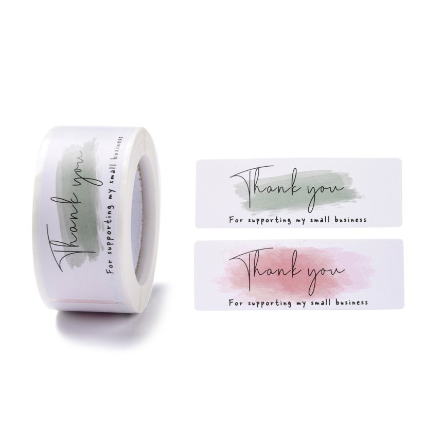 "Thank you" matrica, többszínű, 75x25 mm