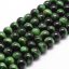 Természetes tigrisszem - gyöngyök, fekete-zöld, 8 mm
