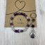 Geschenkkarte mit Armband und Schlüsselanhänger aus Amethyst, Achat und Rosenquarz - ein Geschenk zum Valentinstag