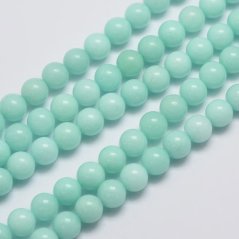 Természetes malajziai jade - gyöngyök, türkiz, 8 mm