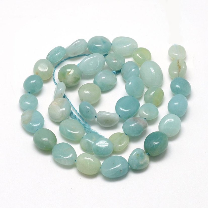 Přírodní Amazonit - valounky, 15x7mm-4x12mm