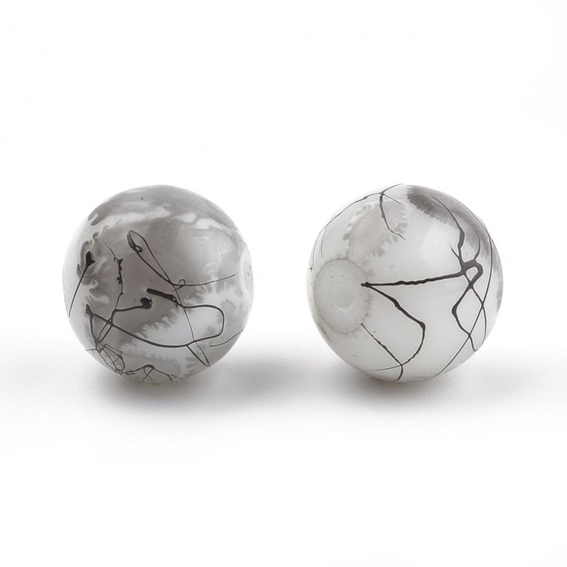 Glasperlen - grau, 4 mm, Perlenloch 1,1-1,3 mm