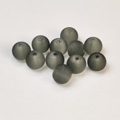 Sklenené korálky matné - 6 mm šedé