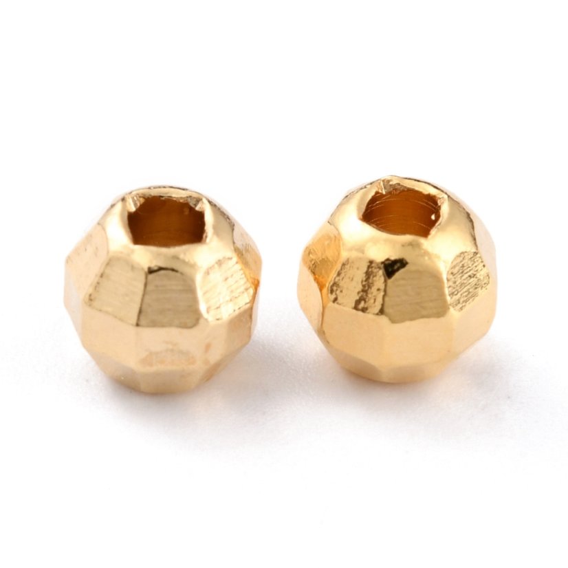 Mosadzný oddeľovač, gulička, zlatá, 5,5x5 mm