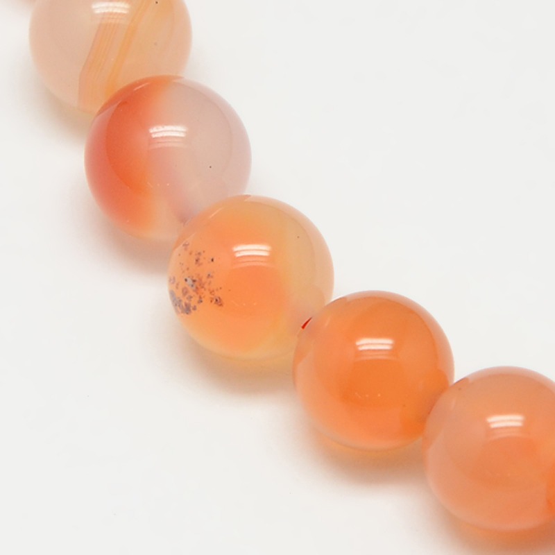 Természetes karneol - gyöngyök, narancs 8 mm