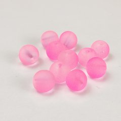 Sklenené korálky matné - 8mm neon svetlo-ružové