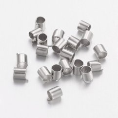 Mosadzný zatláčací rokajl, trubička, 2x2x0,15 mm, platinový