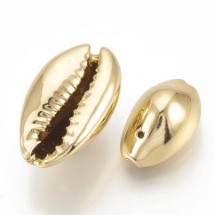 Pokovovaná kauri mušle, zlatá - 14~20x9~14x7~10 mm