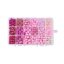 Skleněné korálky mix - 18 barev, růžové, set 8 mm