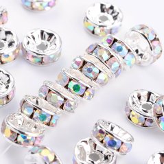 Štrasová rondelka s kamienkami - žltá 8x3.8mm