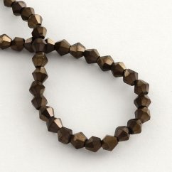 Csiszolt üveggyöngyök, fémezett, black plated, 4 mm