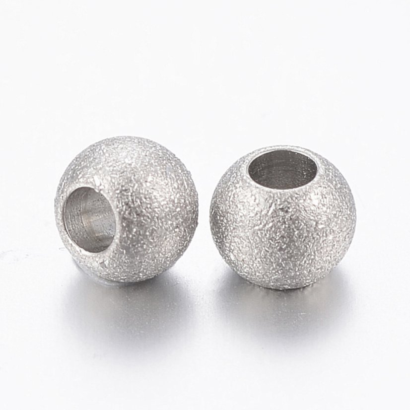 Texturált acélgyöngy, 4x3 mm