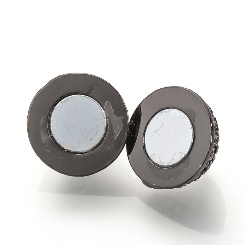 Magnetischer Verschluss aus Messing mit kubischem Zirkon, Rotguss, 12x8 mm