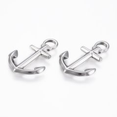 Přívěsek z nerezové oceli 304,"Kotva", 30x20x2.5mm