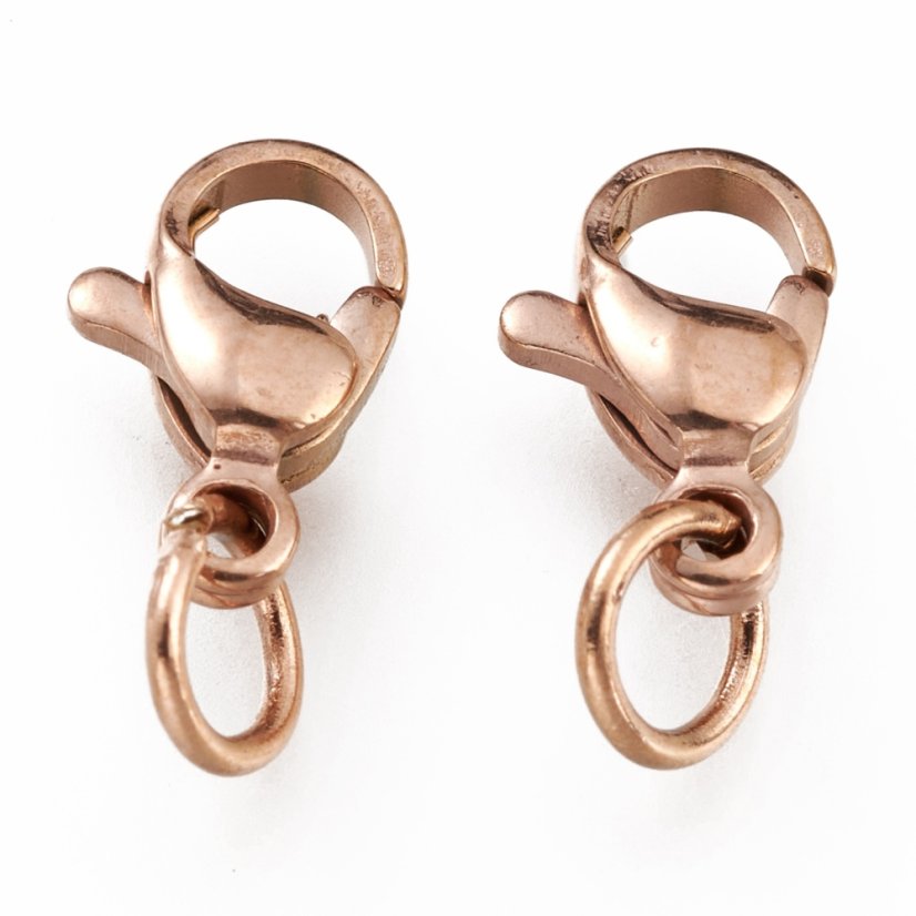 304 Ocelová (IP) karabinka, rosegold, 10x7x3 mm