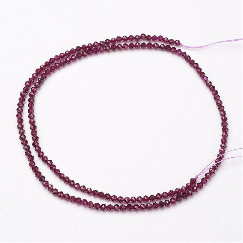 Prírodný granát - korálky, brúsené, hnedé, trieda AA, 2 mm
