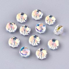 Broušené skleněné rondelky, pokovené, 6,5x3,5 mm