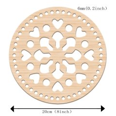 Fa alap kosárhoz, hópehely szívecskékkel, 200x6 mm
