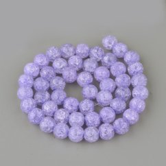 Szintetikus repedt kristály - gyöngyök, lila, 8 mm