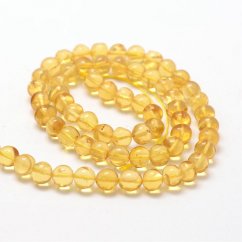 Naturbernstein - Perlen, gelb, 6 mm