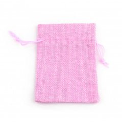 Vrecúško z vrecoviny vo svetlo ružovej farbe - 9x7 cm