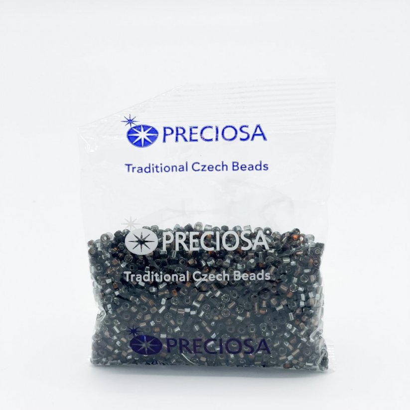 PRECIOSA Rocailles 3/0 Nr. 23300, weiß und schwarz - 50 g