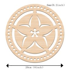 Fa alap horgolt kosárhoz, csillag, 200x6 mm