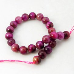 Natürliches Tigerauge - Perlen, lila, 6 mm