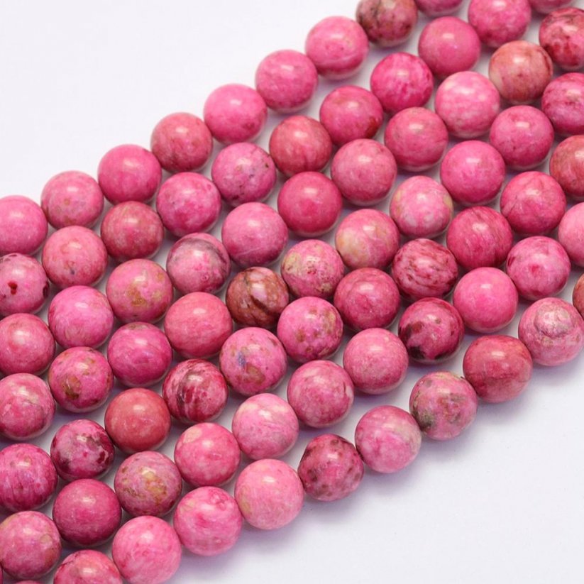 Verrückter Naturachat - Perlen, deeppink, 8 mm