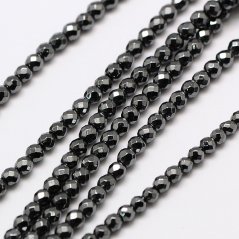 Synthetischer Hämatit - Perlen, geschliffen, 2 mm