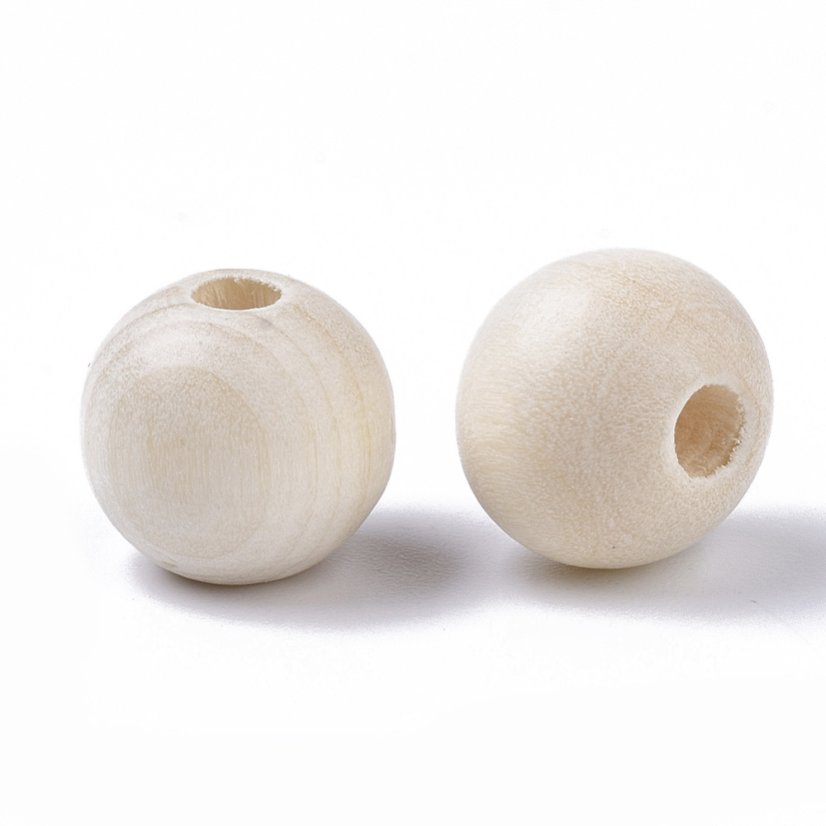 Dřevěné korálky 12 mm, přírodní