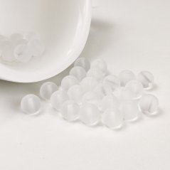 Glasperlen matt - 8 mm, weiß