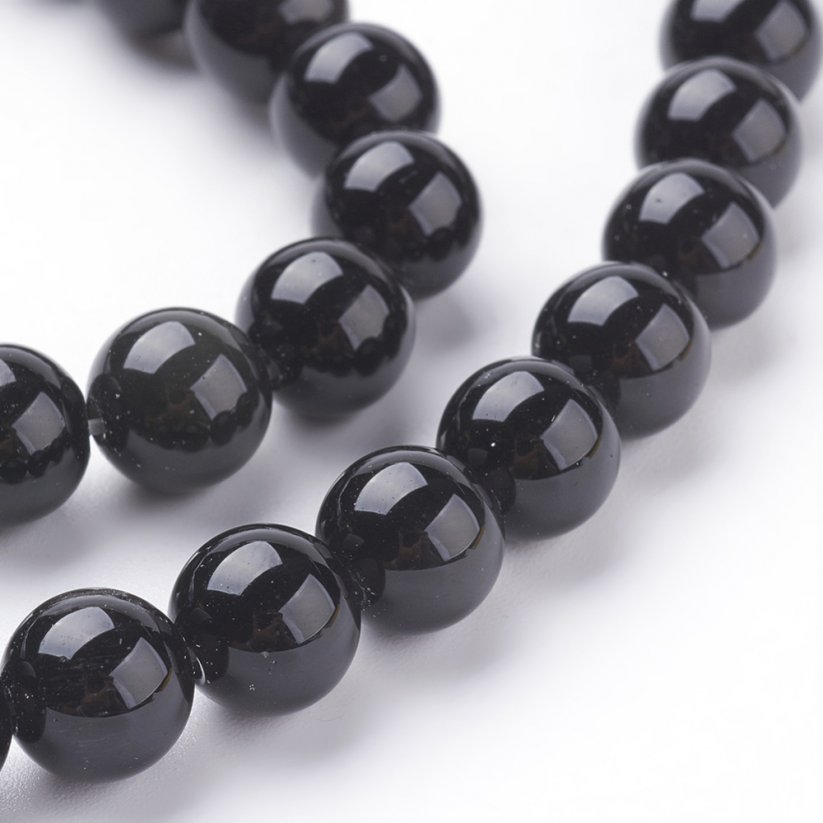 Natürlicher obsidian - Perlen, schwarz, 8 mm