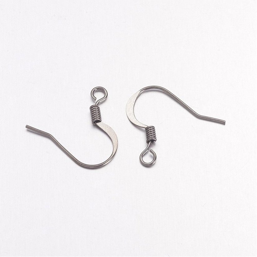 Afroháčky z mosazi, gunmetal, 17,5x20 mm