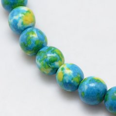 Synthetischer ozeanischer Nephrit - Perlen, blau-grün, 6 mm