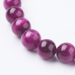 Přírodní tygří oko - korálky, purpurové, 8 mm