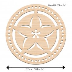 Holzboden für einen Häkelkorb, Stern, 200x6 mm
