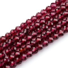 Prírodný granát - korálky, brúsené, hnedé, 3 mm
