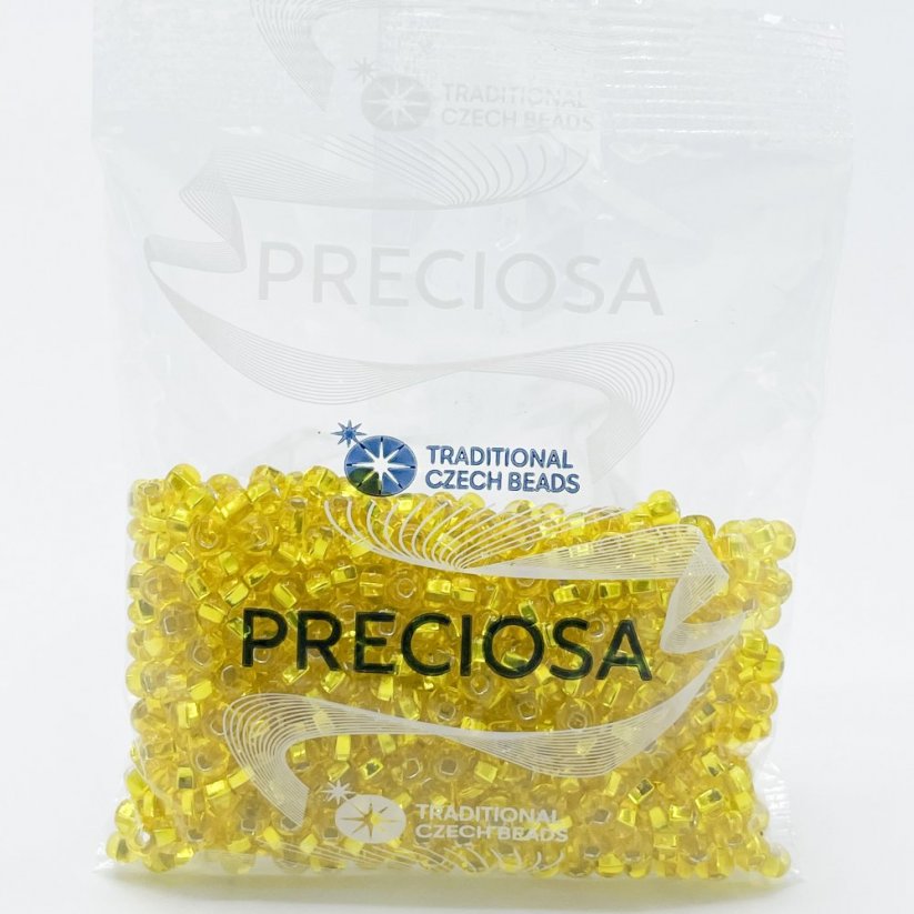 PRECIOSA Rocailles 6/0 Nr. 87010, transparent gelb - 50 g