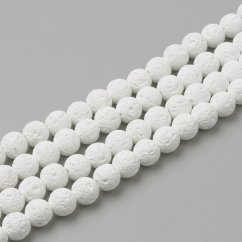 1 cérna természetes láva - gyöngyök, fehér, 8 mm