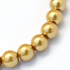 Sklenené korálky s perleťovým efektom - 8 mm zlaté