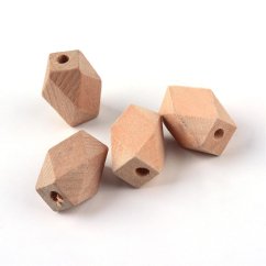Fából készült gyöngy csiszolt henger 16x10x10 mm, natúr
