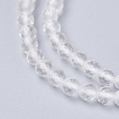 Přírodní křišťál - korálky, broušené, 2 mm