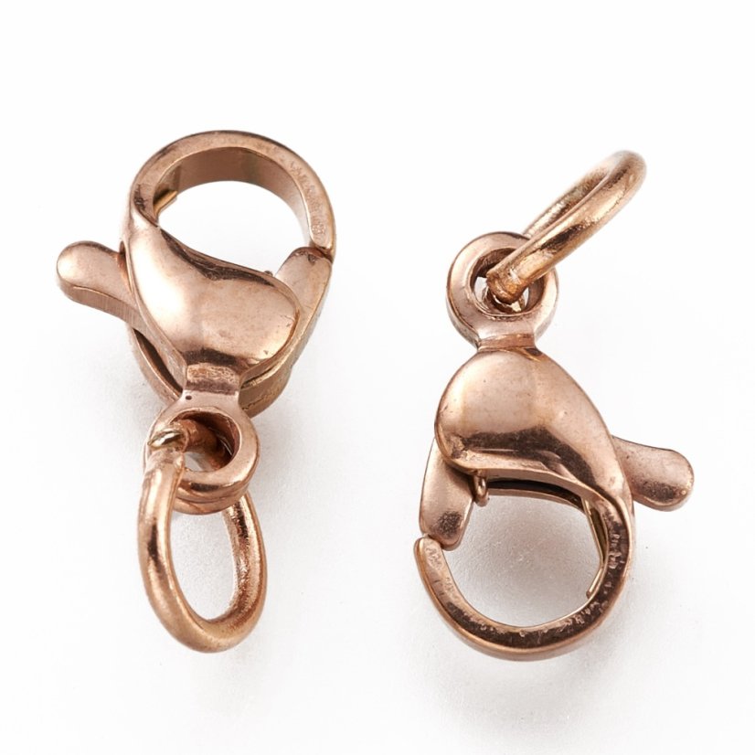 304 Ocelová (IP) karabinka, rosegold, 10x7x3 mm