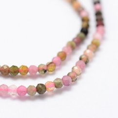 Natürlicher Turmalin - Perlen, mehrfarbig, geschliffen, 2 mm