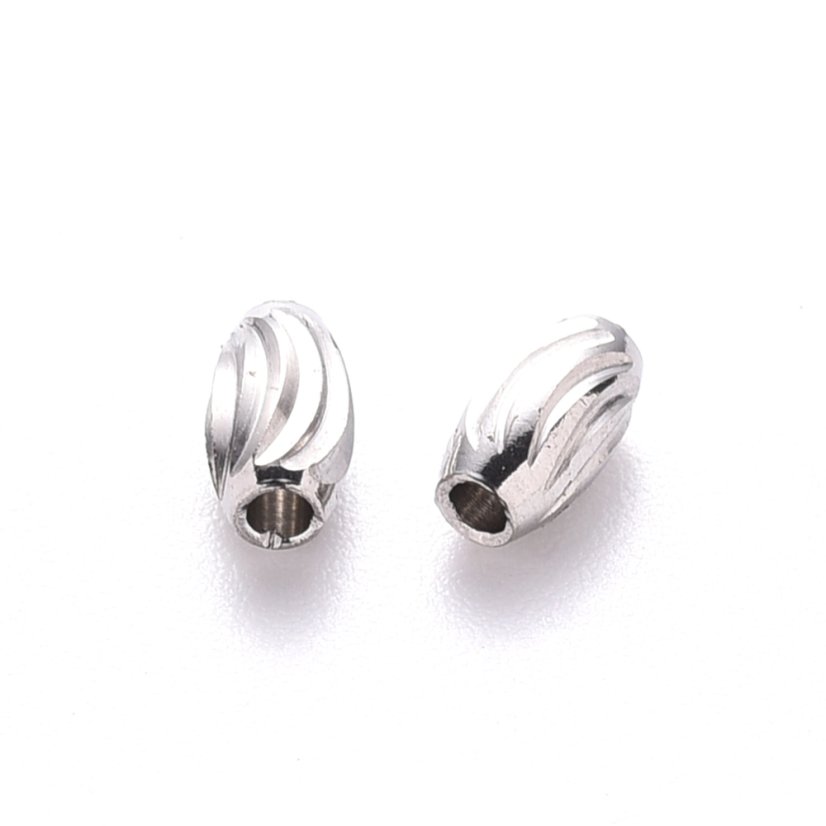 Acél elválasztó, ovális,  ezüst, 5x3 mm