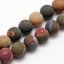 Természetes jáspis - gyöngyök, matt, Picasso, többszínű, 8 mm